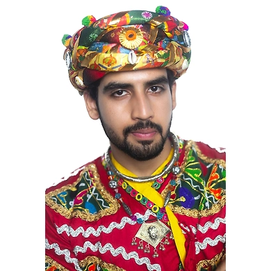 S H A H I T A J Satin Kathiyawadi Navratri or Gujarati Safa Pagdi Turban Multi-Colored for Kids and Adults (RT425)-ST48_23