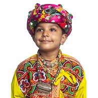 S H A H I T A J Satin Kathiyawadi Navratri or Gujarati Safa Pagdi Turban Multi-Colored for Kids and Adults (RT426)