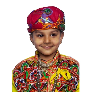 S H A H I T A J Cotton Kathiyawadi Navratri or Gujarati Safa Pagdi Turban Multi-Colored for Kids and Adults (RT428)