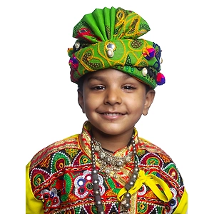 S H A H I T A J Cotton Kathiyawadi Navratri or Gujarati Safa Pagdi Turban Multi-Colored for Kids and Adults (RT431)