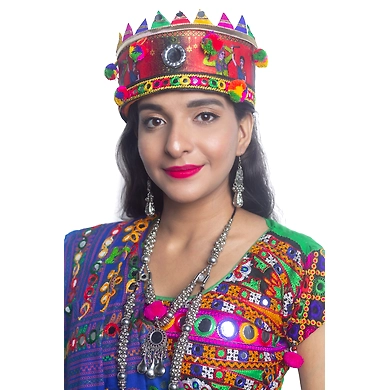 S H A H I T A J Satin Kathiyawadi Navratri or Gujarati Safa Pagdi Turban Multi-Colored for Kids and Adults (RT435)-ST58_18