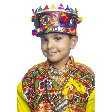 S H A H I T A J Satin Kathiyawadi Navratri or Gujarati Safa Pagdi Turban Multi-Colored for Kids and Adults (RT436)-ST59_18