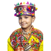 S H A H I T A J Satin Kathiyawadi Navratri or Gujarati Safa Pagdi Turban Multi-Colored for Kids and Adults (RT436)