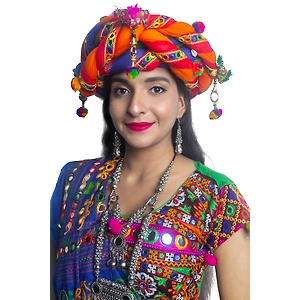 S H A H I T A J Cotton Kathiyawadi Navratri or Gujarati Safa Pagdi Turban Multi-Colored for Kids and Adults (RT437)