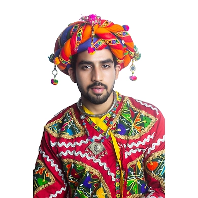 S H A H I T A J Cotton Kathiyawadi Navratri or Gujarati Safa Pagdi Turban Multi-Colored for Kids and Adults (RT437)-18-3