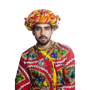 S H A H I T A J Cotton Kathiyawadi Navratri or Gujarati Safa Pagdi Turban Multi-Colored for Kids and Adults (RT439)