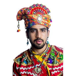 S H A H I T A J Cotton Kathiyawadi Navratri or Gujarati Safa Pagdi Turban Multi-Colored for Kids and Adults (RT441)