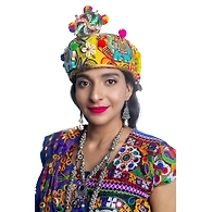 S H A H I T A J Cotton LED Kathiyawadi Navratri or Gujarati Safa Pagdi Turban Multi-Colored for Kids and Adults (RT25)