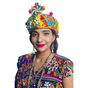 S H A H I T A J Cotton LED Kathiyawadi Navratri or Gujarati Safa Pagdi Turban Multi-Colored for Kids and Adults (RT25)