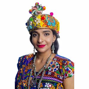 S H A H I T A J Cotton LED Kathiyawadi Navratri or Gujarati Safa Pagdi Turban Multi-Colored for Kids and Adults (RT25)