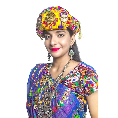 S H A H I T A J Cotton Kathiyawadi Navratri or Gujarati Safa Pagdi Turban Multi-Colored for Kids and Adults (RT28)-ST69_20andHalf