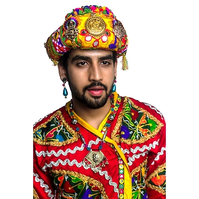 S H A H I T A J Cotton Kathiyawadi Navratri or Gujarati Safa Pagdi Turban Multi-Colored for Kids and Adults (RT28)-18-3