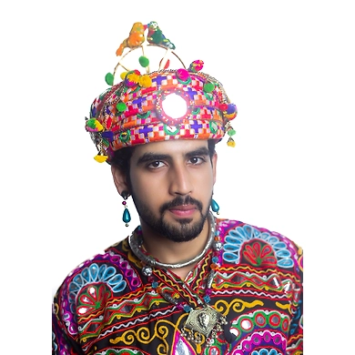 S H A H I T A J Cotton Kathiyawadi Navratri or Gujarati Safa Pagdi Turban Multi-Colored for Kids and Adults (RT29)-18-3