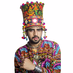 S H A H I T A J Cotton Kathiyawadi Navratri or Gujarati Safa Pagdi Turban Multi-Colored for Kids and Adults (RT30)