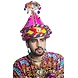 S H A H I T A J Cotton LED Kathiyawadi Navratri or Gujarati Safa Pagdi Turban Multi-Colored for Kids and Adults (RT31)-ST72_21-sm