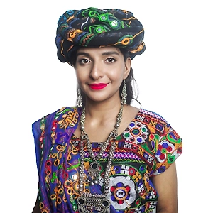 S H A H I T A J Cotton LED Kathiyawadi Navratri or Gujarati Safa Pagdi Turban Multi-Colored for Kids and Adults (RT32)