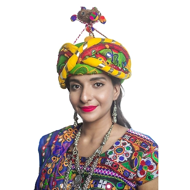 S H A H I T A J Cotton Kathiyawadi Navratri or Gujarati Safa Pagdi Turban Multi-Colored for Kids and Adults (RT35)-ST76_22