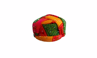 S H A H I T A J Traditional Rajasthani Jaipuri Multi-Colored Adjustable Gol Holi Pagdi Safa or Turban for Kids and Adults (RT419)