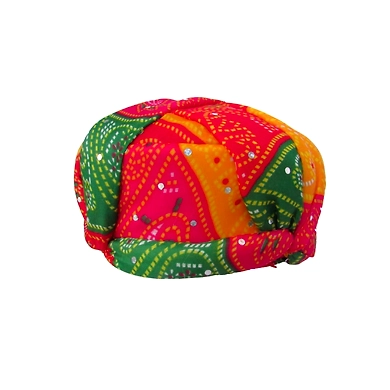 S H A H I T A J Traditional Rajasthani Jaipuri Multi-Colored Adjustable Gol Holi Pagdi Safa or Turban for Kids and Adults (RT419)-18-4