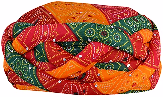 S H A H I T A J Traditional Rajasthani Synthetic Adjustable Vantma or Barmeri Holi Pagdi Safa or Turban Multi-Colored for Kids and Adults (RT418)