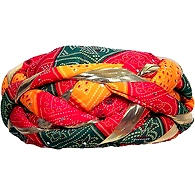 S H A H I T A J Traditional Rajasthani Synthetic Adjustable Vantma or Barmeri Holi Pagdi Safa or Turban Multi-Colored for Kids and Adults (RT02)