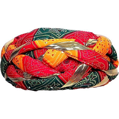 S H A H I T A J Traditional Rajasthani Synthetic Adjustable Vantma or Barmeri Holi Pagdi Safa or Turban Multi-Colored for Kids and Adults (RT02)-ST80_21andHalf