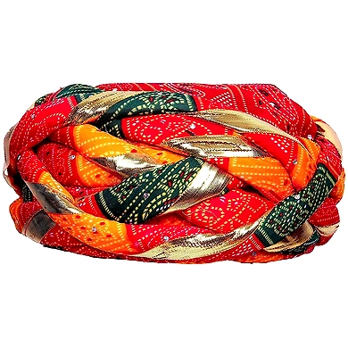 S H A H I T A J Traditional Rajasthani Synthetic Adjustable Vantma or Barmeri Holi Pagdi Safa or Turban Multi-Colored for Kids and Adults (RT02)-18-4