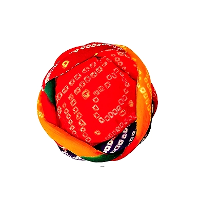 S H A H I T A J Traditional Rajasthani Cotton Bandhej Adjustable Vantma or Barmeri Holi Pagdi Safa or Turban Multi-Colored for Kids and Adults (RT16)-18-4