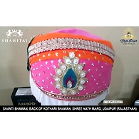 S H A H I T A J Traditional Rajasthani Cotton Mewadi Pagdi or Turban Multi-Colored for Kids and Adults (MT33)