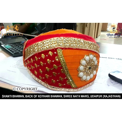 S H A H I T A J Traditional Rajasthani Cotton Mewadi Barati Pagdi or Turban Multi-Colored for Kids and Adults (MT38)-ST116_21andHalf