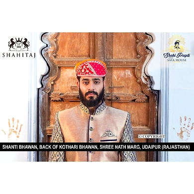 S H A H I T A J Traditional Rajasthani Cotton Mewadi Barati Pagdi or Turban Multi-Colored for Kids and Adults (MT39)-ST117_23