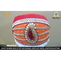 S H A H I T A J Traditional Rajasthani Cotton Mewadi Barati Pagdi or Turban Multi-Colored for Kids and Adults (MT40)