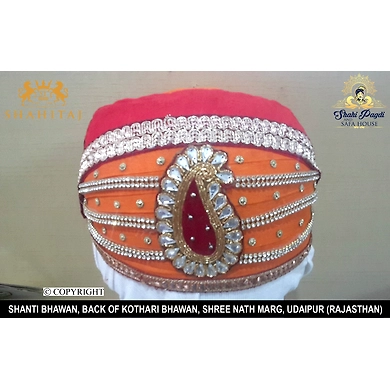 S H A H I T A J Traditional Rajasthani Cotton Mewadi Barati Pagdi or Turban Multi-Colored for Kids and Adults (MT40)-ST118_21andHalf