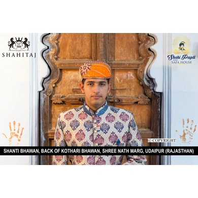S H A H I T A J Traditional Rajasthani Cotton Mewadi Barati Pagdi or Turban Multi-Colored for Kids and Adults (MT43)-ST121_23