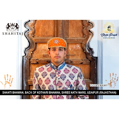 S H A H I T A J Traditional Rajasthani Cotton Mewadi Barati Pagdi or Turban Multi-Colored for Kids and Adults (MT44)-ST122_19andHalf