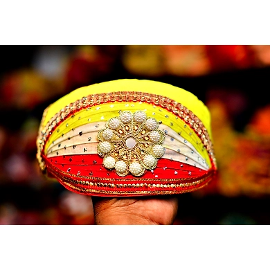 S H A H I T A J Traditional Rajasthani Cotton Mewadi Pagdi or Turban Multi-Colored for Kids and Adults (MT45)-ST123_18