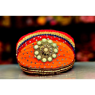S H A H I T A J Traditional Rajasthani Cotton Mewadi Pagdi or Turban Multi-Colored for Kids and Adults (MT46)-ST124_18andHalf