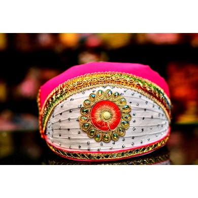 S H A H I T A J Traditional Rajasthani Cotton Mewadi Pagdi or Turban Multi-Colored for Kids and Adults (MT47)-ST125_23andHalf