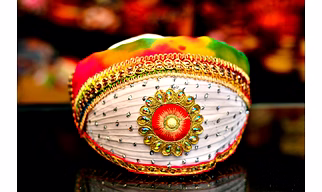 S H A H I T A J Traditional Rajasthani Cotton Mewadi Barati Pagdi or Turban Multi-Colored for Kids and Adults (MT48)