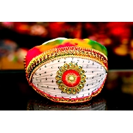 S H A H I T A J Traditional Rajasthani Cotton Mewadi Barati Pagdi or Turban Multi-Colored for Kids and Adults (MT48)