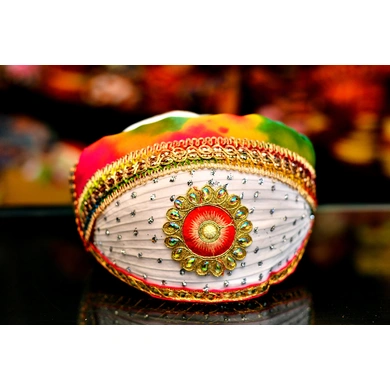 S H A H I T A J Traditional Rajasthani Cotton Mewadi Barati Pagdi or Turban Multi-Colored for Kids and Adults (MT48)-ST126_23