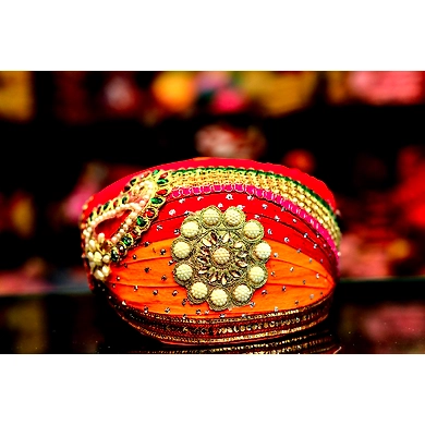 S H A H I T A J Traditional Rajasthani Cotton Mewadi Pagdi or Turban Multi-Colored for Kids and Adults (MT49)-ST127_22andHalf