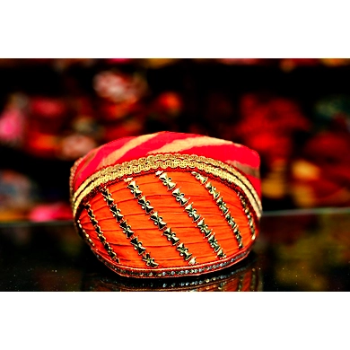 S H A H I T A J Traditional Rajasthani Cotton Mewadi Barati Pagdi or Turban Multi-Colored for Kids and Adults (MT50)-ST128_21andHalf