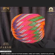 S H A H I T A J Traditional Rajasthani Cotton Mewadi Mothda Pagdi or Turban Multi-Colored for Kids and Adults (MT55)