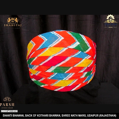 S H A H I T A J Traditional Rajasthani Cotton Mewadi Pagdi or Turban Multi-Colored for Kids and Adults (MT60)-ST139_23