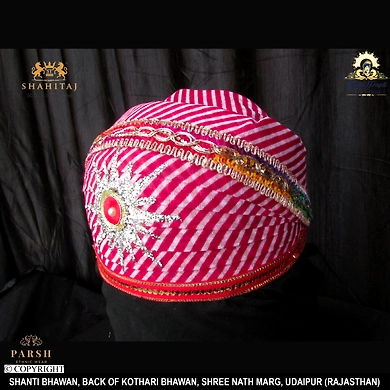 S H A H I T A J Traditional Rajasthani Cotton Mewadi Pagdi or Turban Multi-Colored for Kids and Adults (MT66)-18-3