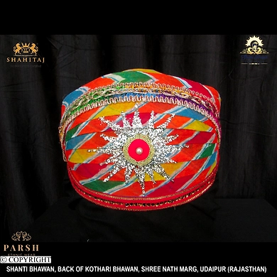 S H A H I T A J Traditional Rajasthani Cotton Mewadi Pagdi or Turban Multi-Colored for Kids and Adults (MT68)-ST146_21