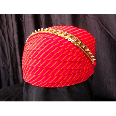 S H A H I T A J Traditional Rajasthani Cotton Mewadi Pagdi or Turban with Pachewadi Multi-Colored for Kids and Adults (MT69)-18-3