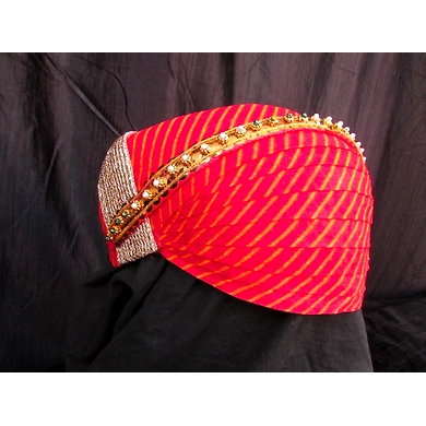 S H A H I T A J Traditional Rajasthani Cotton Mewadi Pagdi or Turban with Pachewadi Multi-Colored for Kids and Adults (MT69)-18-4
