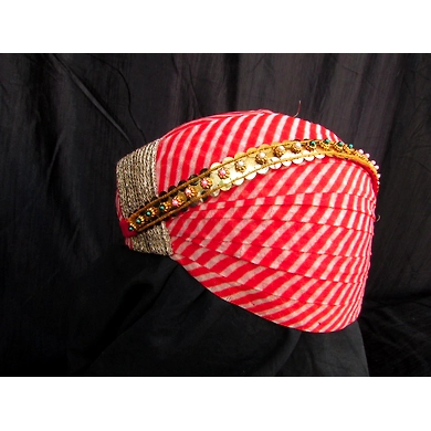 S H A H I T A J Traditional Rajasthani Cotton Mewadi Pagdi or Turban with Pachewadi Multi-Colored for Kids and Adults (MT70)-18-4
